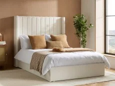 ASC ASC Melody White Boucle Ottoman Bed Frame