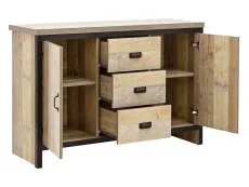 GFW GFW Boston Oak Wooden 2 Door 3 Drawer Sideboard
