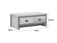 GFW GFW Boston Oak Wooden 2 Drawer Coffee Table