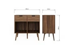 GFW GFW Jaxon Walnut 2 Drawer Turntable Stand