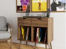 GFW GFW Jaxon Walnut 2 Drawer Turntable Stand