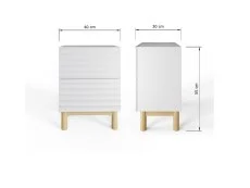 GFW GFW Karla White Ribbed Pair of 2 Drawer Bedside Tables