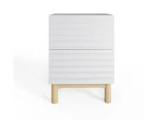 GFW GFW Karla White Ribbed Pair of 2 Drawer Bedside Tables