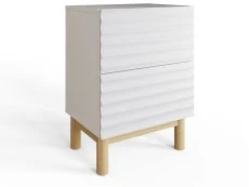 GFW GFW Karla White Ribbed 2 Drawer Bedside Table