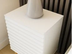 GFW GFW Karla White Ribbed 2 Drawer Bedside Table