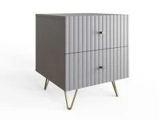 GFW GFW Thalia Grey Ribbed Pair of 2 Drawer Bedside Tables