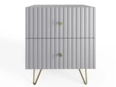 GFW GFW Thalia Grey Ribbed Pair of 2 Drawer Bedside Tables