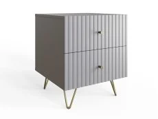 GFW GFW Thalia Grey Ribbed 2 Drawer Bedside Table