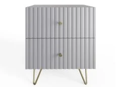 GFW GFW Thalia Grey Ribbed 2 Drawer Bedside Table