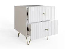 GFW GFW Thalia White Ribbed Pair of 2 Drawer Bedside Tables