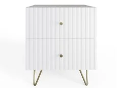 GFW GFW Thalia White Ribbed Pair of 2 Drawer Bedside Tables