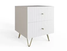 GFW GFW Thalia White Ribbed Pair of 2 Drawer Bedside Tables