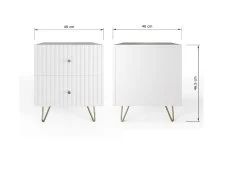 GFW GFW Thalia White Ribbed Pair of 2 Drawer Bedside Tables