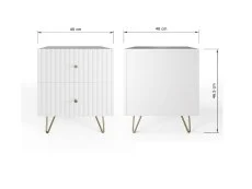 GFW GFW Thalia White Ribbed 2 Drawer Bedside Table