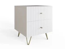 GFW GFW Thalia White Ribbed 2 Drawer Bedside Table