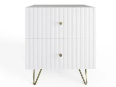 GFW GFW Thalia White Ribbed 2 Drawer Bedside Table