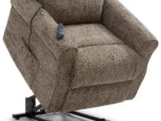 Kyoto Kyoto Baxter Dual Motor Fawn Woven Chenille Riser Recliner Chair