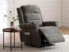 Kyoto Kyoto Baxter Dual Motor Grey Woven Chenille Riser Recliner Chair