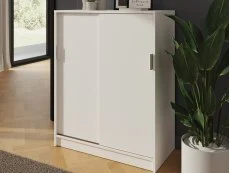 GFW GFW Leighton White Sliding Door Shoe Cabinet