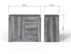 GFW GFW Canyon Charcoal Grey 1 Door 3 Drawer Multi Storage Unit