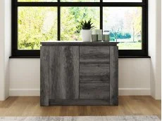 GFW GFW Canyon Charcoal Grey 1 Door 3 Drawer Multi Storage Unit