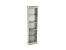 Core Core Corona Grey and Waxed Pine Tall Narrow Bookcase