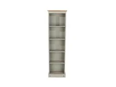 Core Core Corona Grey and Waxed Pine Tall Narrow Bookcase