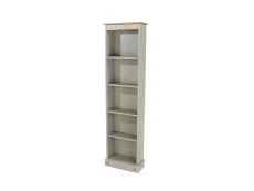 Core Core Corona Grey and Waxed Pine Tall Narrow Bookcase