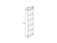 Core Core Corona Grey and Waxed Pine Tall Narrow Bookcase