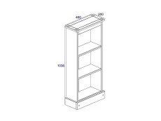 Core Core Corona Grey and Waxed Pine Low Narrow Bookcase