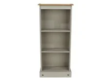 Core Core Corona Grey and Waxed Pine Low Narrow Bookcase
