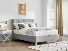 Bedmaster Bedmaster Rhodes Grey Velvet Ottoman Bed Frame