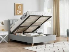 Bedmaster Bedmaster Rhodes Grey Velvet Ottoman Bed Frame