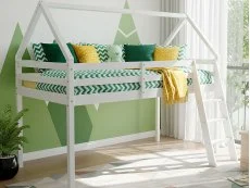Kidsaw Kidsaw Jinsen White Wooden Mid Sleeper Bed