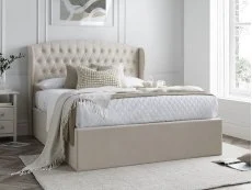 Bedmaster Bedmaster Warwick Natural Velvet Ottoman Bed Frame