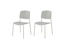 Core Core Academy Set of 2 Light Grey Plastic Dining Chairs