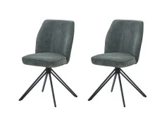 Core Core Aspen Set of 2 Green Cord Fabric Swivel Dining Chair