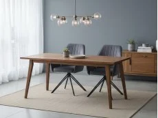 Core Core Aspen Set of 2 Grey Fabric Swivel Dining Armchair
