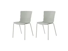 Core Core Bali Set of 2 Light Grey Plastic Dining Chairs