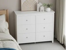 Core Core Nairn 3+3 Drawer White Wide Chest of Drawers