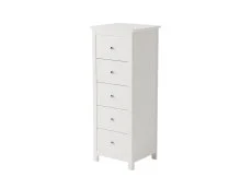 Core Core Nairn 5 Drawer White Narrow Chest of Drawers