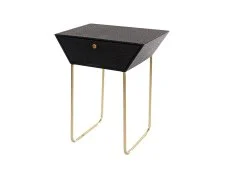 Core Core Apollo 1 Drawer Black Metal Bedside Table
