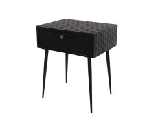 Core Core Saturn 1 Drawer Black Metal Bedside Table
