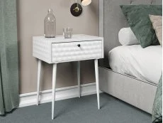 Core Core Saturn 1 Drawer White Metal Bedside Table