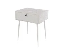 Core Core Saturn 1 Drawer White Metal Bedside Table