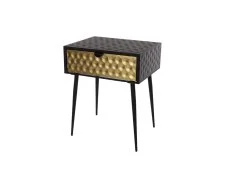 Core Core Jupiter 1 Drawer Gold Metal Bedside Table