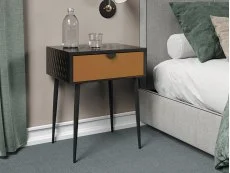 Core Core Jupiter 1 Drawer Copper Metal Bedside Table