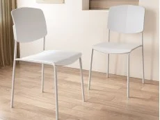 Core Core Academy Set of 2 White Plastic Dining Chairs