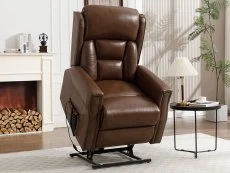 ASC ASC Turin Dual Motor Chestnut Brown Leather Riser Recliner Chair