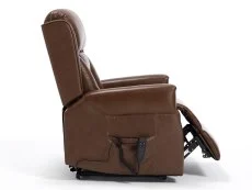 ASC ASC Turin Dual Motor Chestnut Brown Leather Riser Recliner Chair